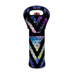 Black Triangle Galaxy Space Print Single Neoprene Wine Tote