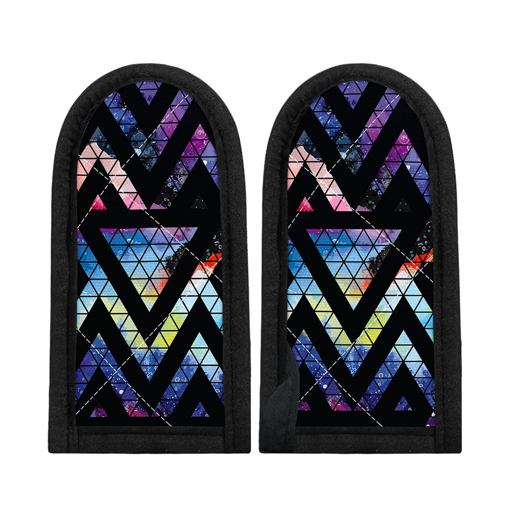 Black Triangle Galaxy Space Print Skillet Handle Cover