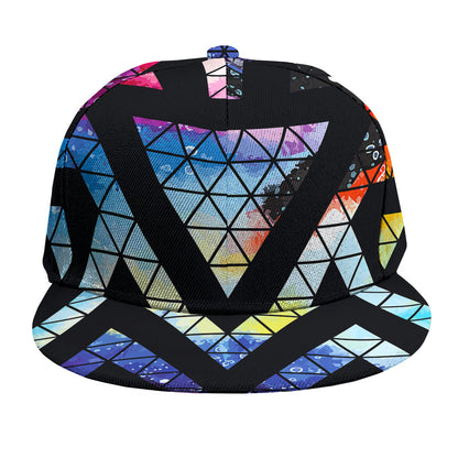 Black Triangle Galaxy Space Print Snapback Cap