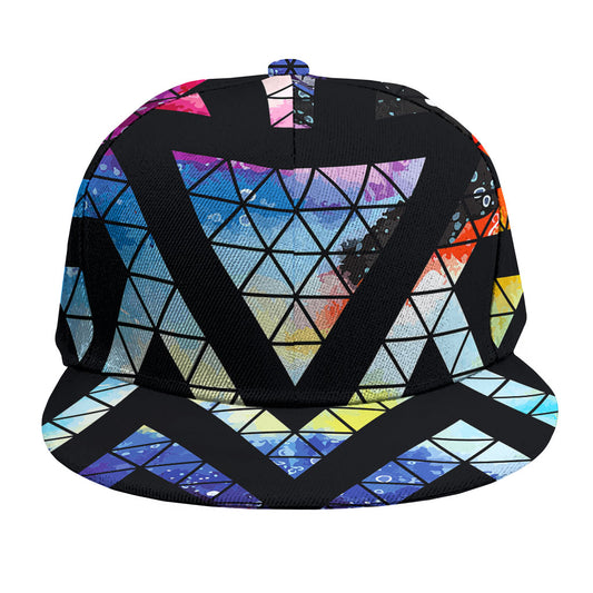 Black Triangle Galaxy Space Print Snapback Cap