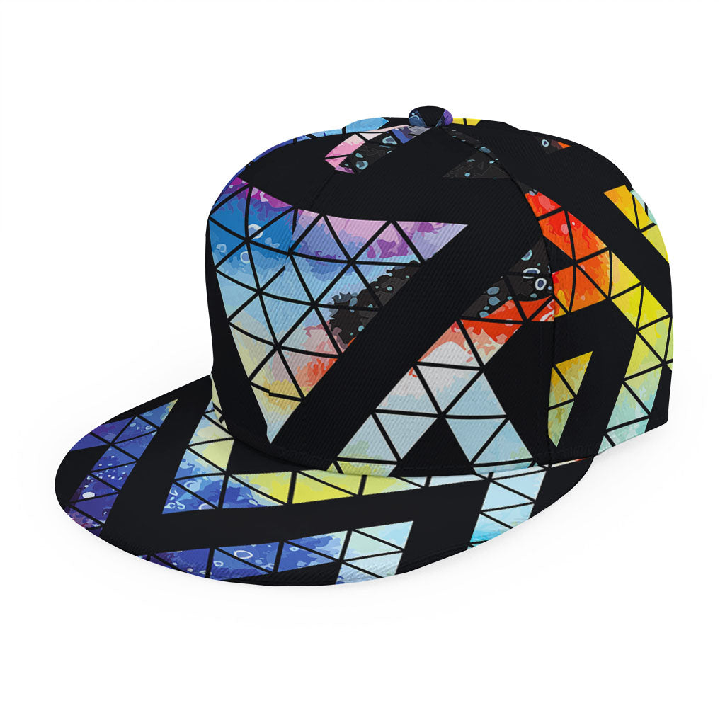 Black Triangle Galaxy Space Print Snapback Cap