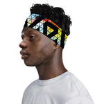 Black Triangle Galaxy Space Print Sports Headband