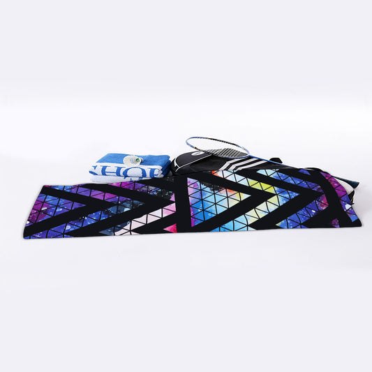 Black Triangle Galaxy Space Print Sports Towel