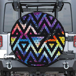 Black Triangle Galaxy Space Print Tire Cover