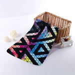Black Triangle Galaxy Space Print Towel