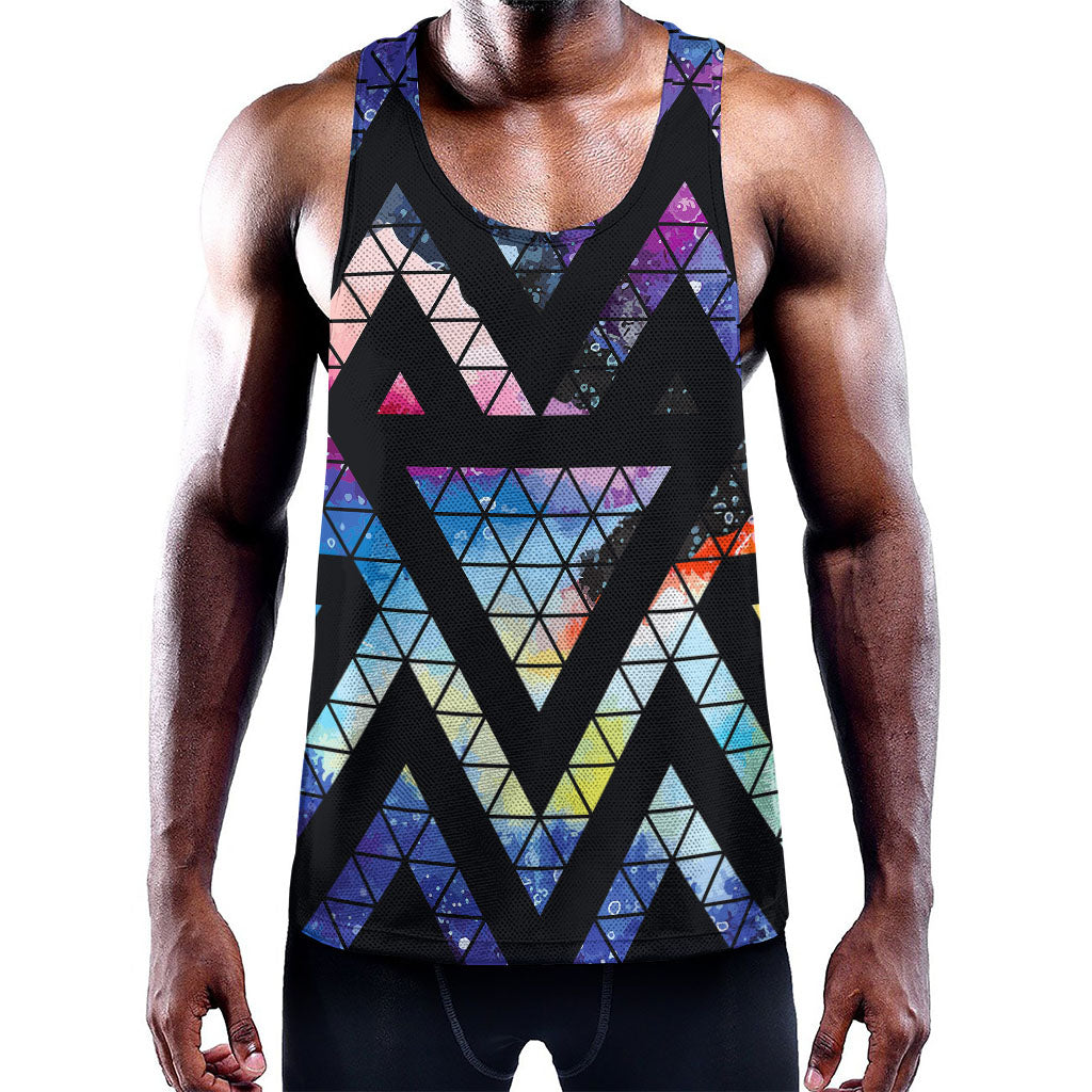 Black Triangle Galaxy Space Print Training Tank Top