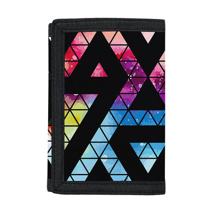 Black Triangle Galaxy Space Print Trifold Wallet