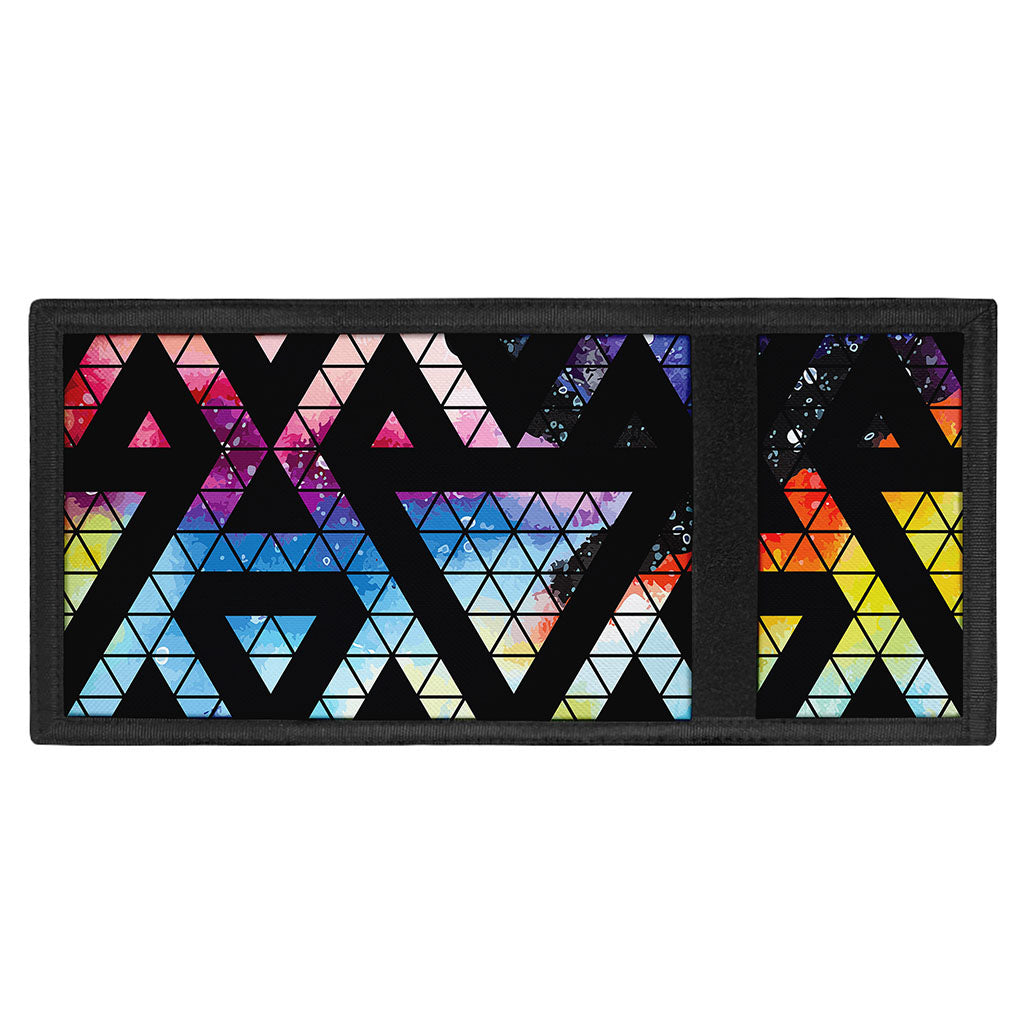 Black Triangle Galaxy Space Print Trifold Wallet