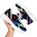 Black Triangle Galaxy Space Print White Chunky Shoes