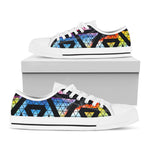 Black Triangle Galaxy Space Print White Low Top Sneakers