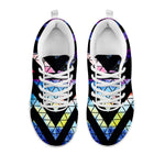 Black Triangle Galaxy Space Print White Running Shoes