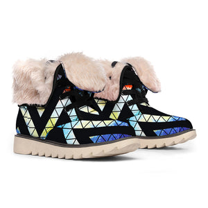 Black Triangle Galaxy Space Print Winter Boots