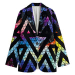 Black Triangle Galaxy Space Print Women's Blazer
