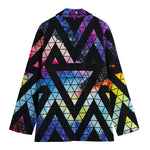 Black Triangle Galaxy Space Print Women's Blazer