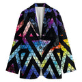 Black Triangle Galaxy Space Print Women's Cotton Blazer