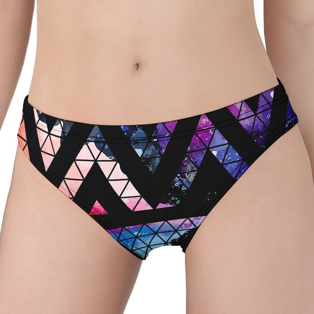 Black Triangle Galaxy Space Print Women's Panties