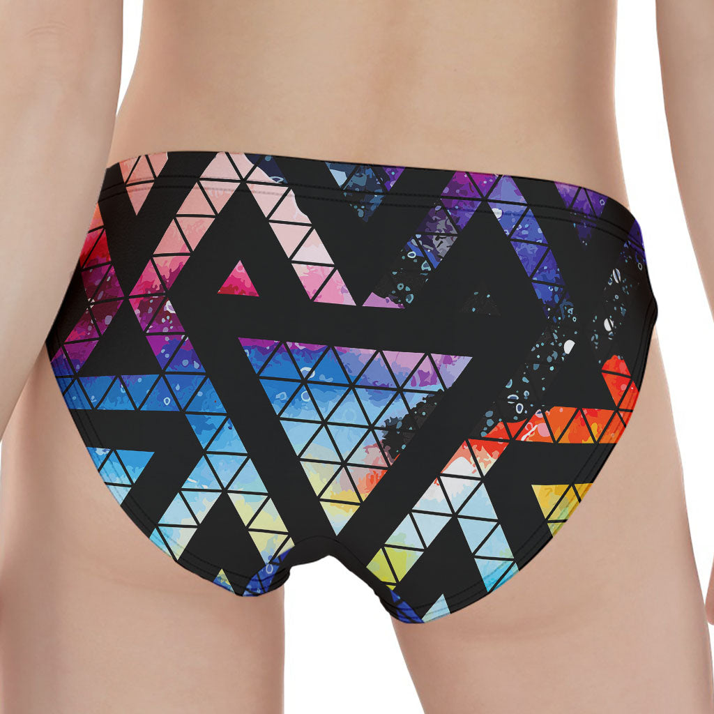 Black Triangle Galaxy Space Print Women's Panties