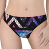 Black Triangle Galaxy Space Print Women's Thong