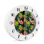 Black Tropical Giraffe Pattern Print Alarm Clock