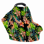 Black Tropical Giraffe Pattern Print Baby Seat Cover