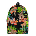 Black Tropical Giraffe Pattern Print School Backpack