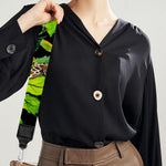 Black Tropical Giraffe Pattern Print Bag Strap