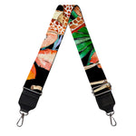 Black Tropical Giraffe Pattern Print Bag Strap