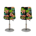 Black Tropical Giraffe Pattern Print Bar Stool Covers