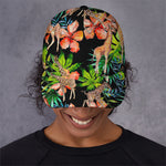 Black Tropical Giraffe Pattern Print Baseball Cap