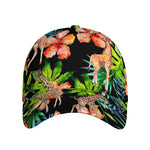 Black Tropical Giraffe Pattern Print Baseball Cap