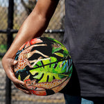 Black Tropical Giraffe Pattern Print Basketball