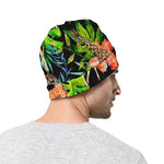Black Tropical Giraffe Pattern Print Beanie