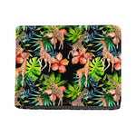 Black Tropical Giraffe Pattern Print Bifold Wallet
