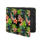 Black Tropical Giraffe Pattern Print Bifold Wallet