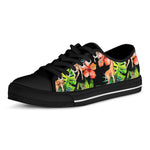 Black Tropical Giraffe Pattern Print Black Low Top Sneakers