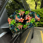 Black Tropical Giraffe Pattern Print Car Side Mirror Covers