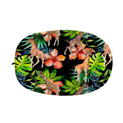 Black Tropical Giraffe Pattern Print Car Side Mirror Covers