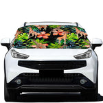 Black Tropical Giraffe Pattern Print Car Windshield Snow Cover