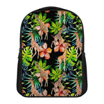 Black Tropical Giraffe Pattern Print Casual Backpack