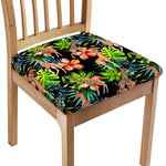 Black Tropical Giraffe Pattern Print Chair Cushion Cover