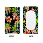 Black Tropical Giraffe Pattern Print Changing Pad Cover