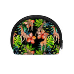 Black Tropical Giraffe Pattern Print Coin Purse