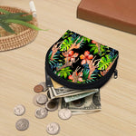 Black Tropical Giraffe Pattern Print Coin Purse