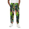 Black Tropical Giraffe Pattern Print Cotton Sweatpants