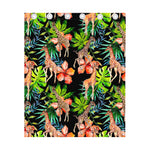 Black Tropical Giraffe Pattern Print Curtain
