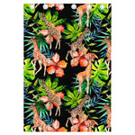Black Tropical Giraffe Pattern Print Curtain