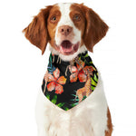 Black Tropical Giraffe Pattern Print Dog Bandana