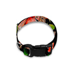 Black Tropical Giraffe Pattern Print Dog Collar