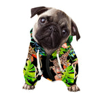 Black Tropical Giraffe Pattern Print Dog Zip Up Hoodie