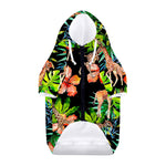 Black Tropical Giraffe Pattern Print Dog Zip Up Hoodie